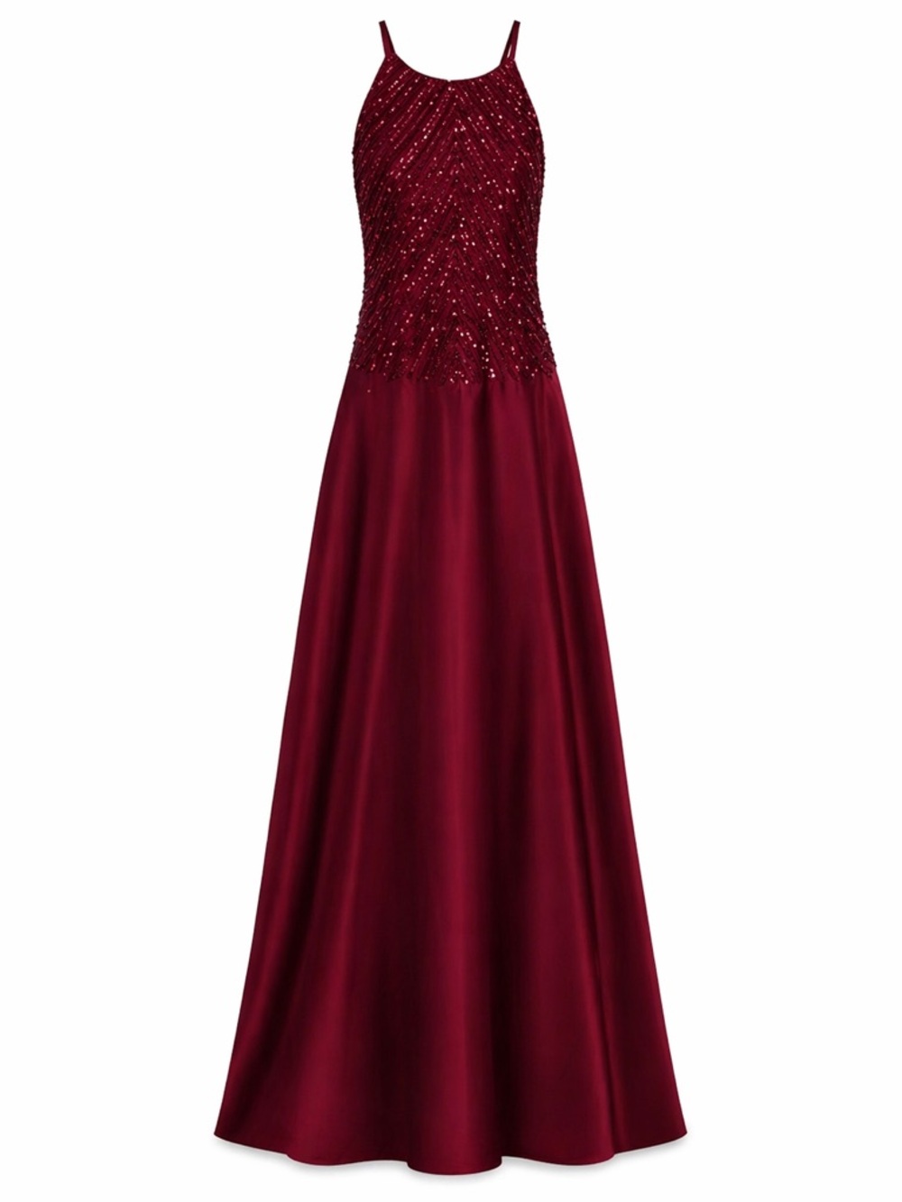 Dillards Sequin Beaded Burgundy Maxi Dress with Spaghetti Straps